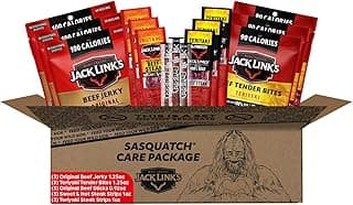 Jack Link's Beef Jerky Gift Basket Variety Pack - Includes Jerky, Meat Sticks, and Beef Steaks, Great Gift for Men, Perfect Hunting Trip Snacks, 15-Piece Assorted Meat Snack Pack