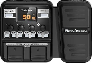 Flatsons KMF-1 Guitar Pedal, 77 Effects Guitar Multi Effects Pedal with 50 Preset, 42 Drum Rhythm, 18 Amp/Cab, Upgraded Color Screen, Aux In, Guitar Tuner Looper Expression Wah Volume Distortion Pedal