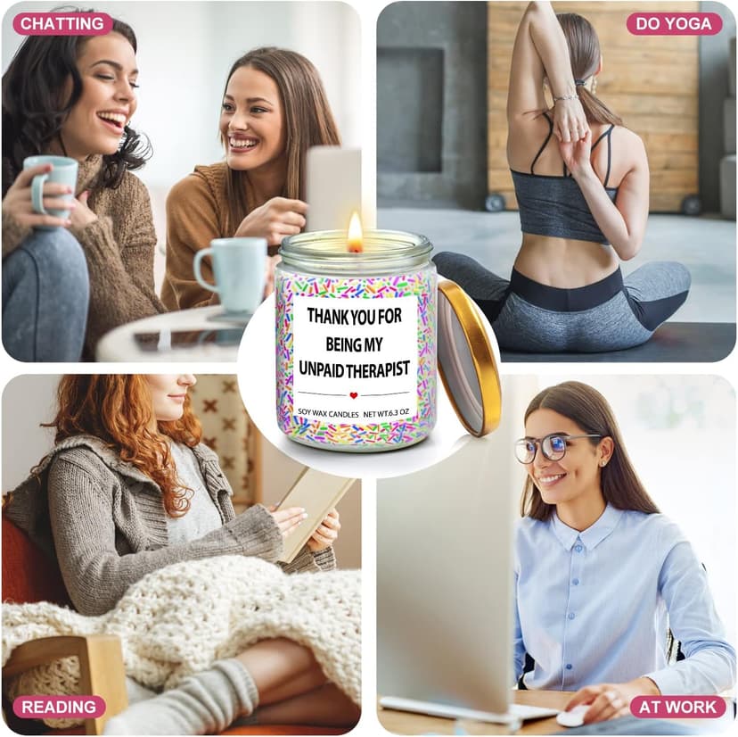 Friends Gifts Birthday Lavender Candles for Friends - Thank You Gifts for Women, Teacher, Nurses, Besties, Moms, Sisters
