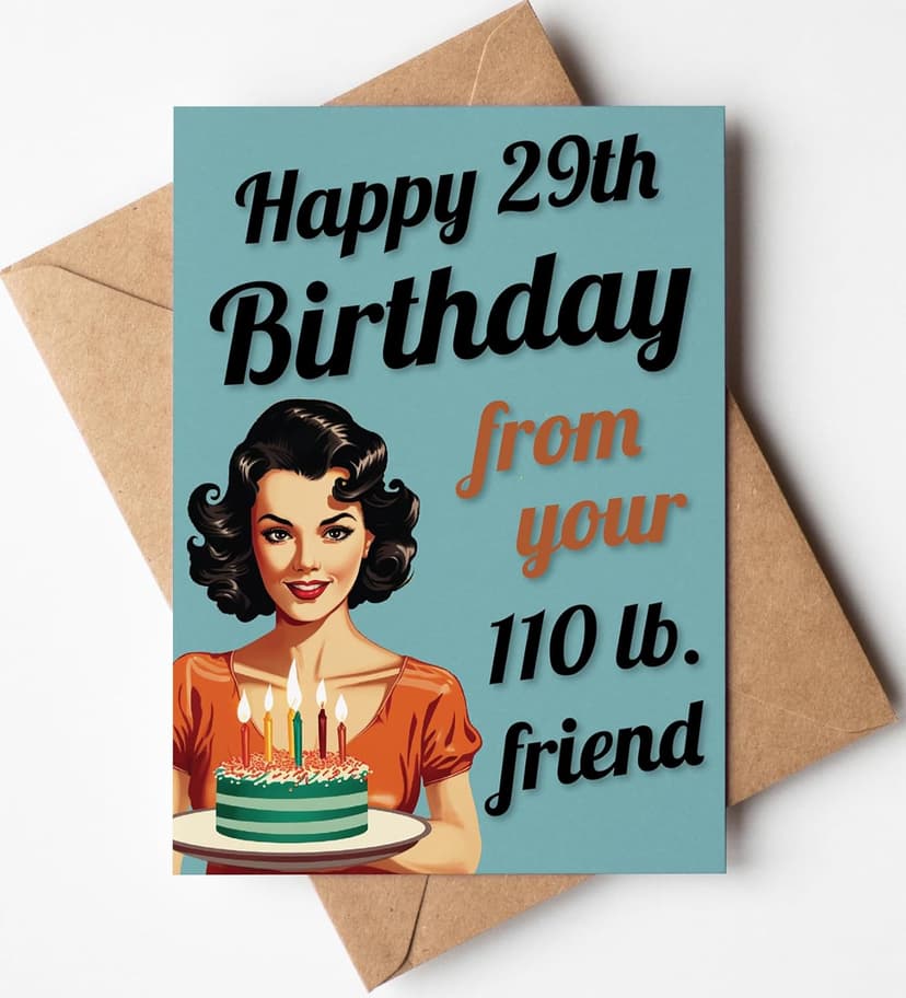 Katie Doodle - Funny Birthday Cards for Women, Friend (Handmade in USA) - Great for 30th, 40th, 50th, 60th, 70th, 75th, 80th, 90th Birthday Gifts for Women Her Friends - Includes 1 Card & 1 Envelope