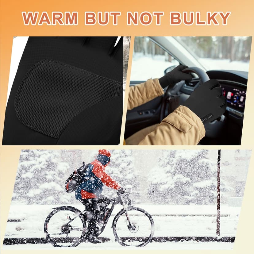 ihuan Winter Waterproof Gloves Cold Weather - Snow Ski Windproof for Men Women, Warm Touchscreen Thermal for Running Cycling