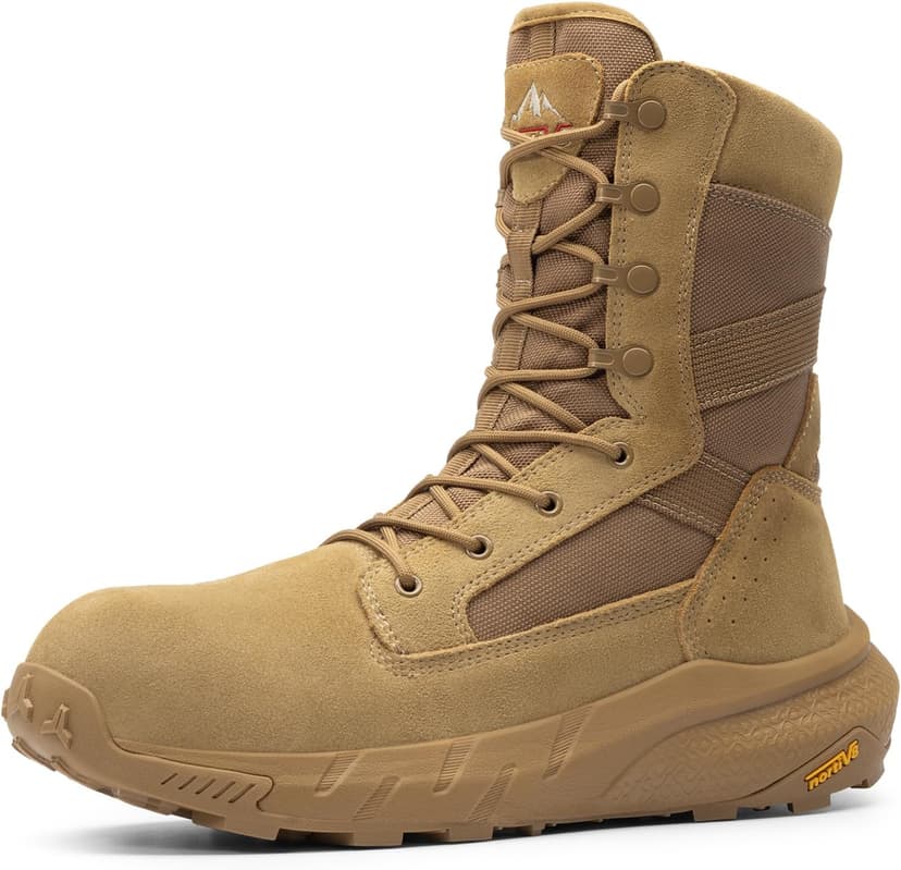 NORTIV 8 Men's 8" Composite Toe Work Boots, Lightweight Side Zipper ASTM F2412-24 & ASTM F2913-24 Safety Military Boots for All-Day Comfort, Peakforce-Nano