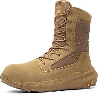 NORTIV 8 Men's 8" Composite Toe Work Boots, Lightweight Side Zipper ASTM F2412-24 & ASTM F2913-24 Safety Military Boots for All-Day Comfort, Peakforce-Nano