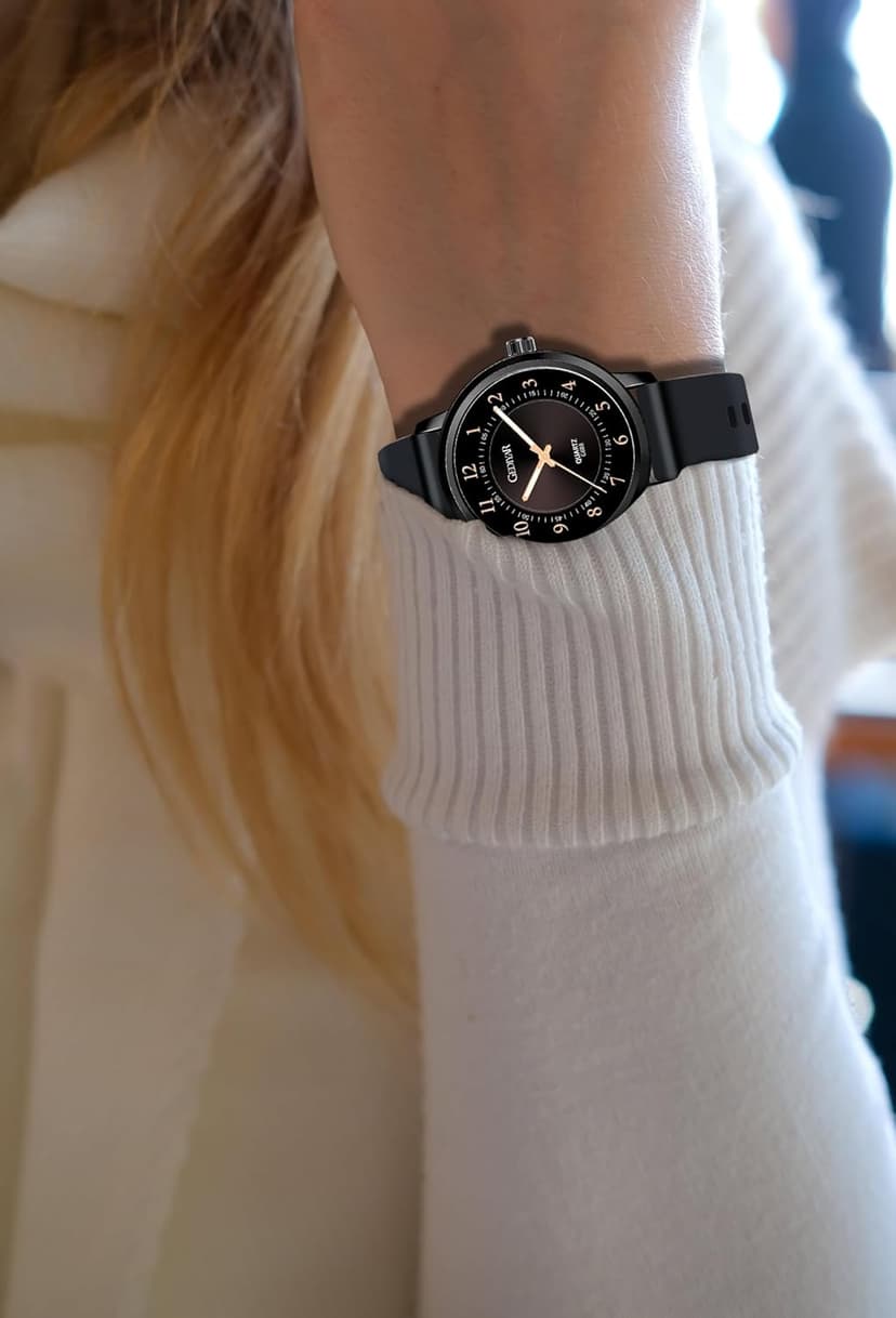 GEDIYAR Waterproof Rose Gold Watches for Women Ladies Easy Reader Quartz Analog Watches for Nurse Medical Professionals Students Women