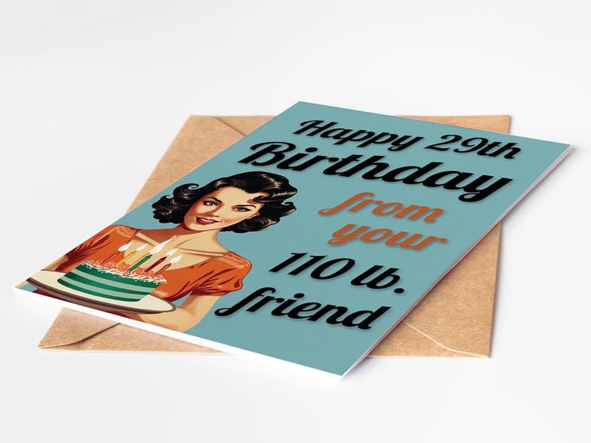 Katie Doodle - Funny Birthday Cards for Women, Friend (Handmade in USA) - Great for 30th, 40th, 50th, 60th, 70th, 75th, 80th, 90th Birthday Gifts for Women Her Friends - Includes 1 Card & 1 Envelope
