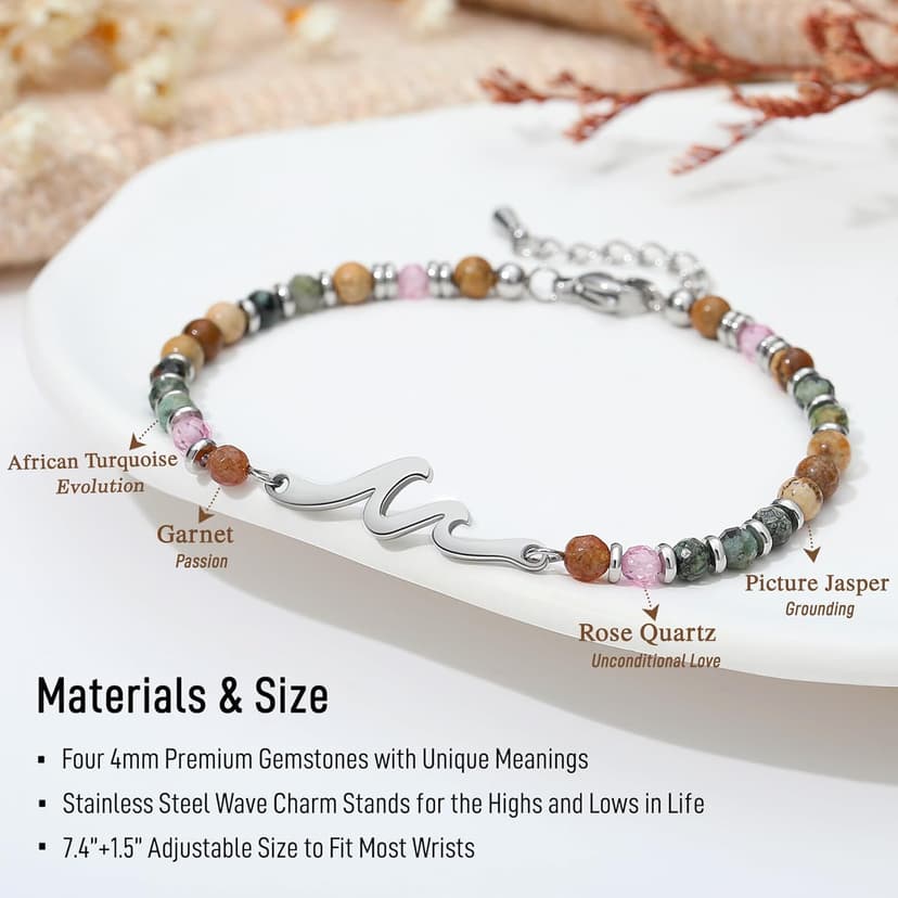TONY & SANDY Friend Gifts for Women, Sister Gift, Friendship Bracelets, Wave Bracelet, Best Friend Birthday Gifts for Women, Bestie Bracelets, Christmas Stocking Stuffers for Woman