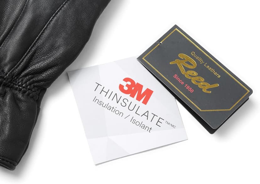 REED Men's Genuine Leather Warm Lined Driving Gloves - Touchscreen Texting Compatible