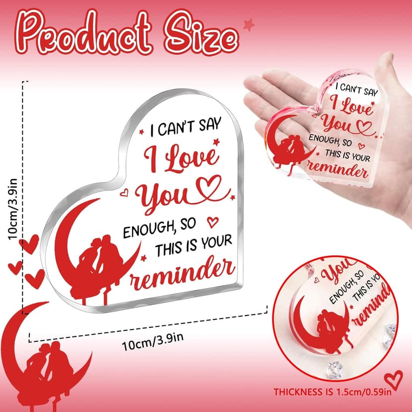 I Love You Gifts for Her Him Valentines Day Gifts for Girlfriend Wife Long Distance Relationship Gift for Gf Girlfriend Sweet Day Valentine Gift for Boyfriend Husband Loving Acrylic Sign