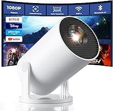 CLOKOWE Mini Projector with WiFi and Bluetooth - Built-in Apps, Smart Portable Projector with 180° Rotation, Auto Keystone, Support 1080P, Compatible with HDMI/USB/TV Stick/Smartphone/Laptop