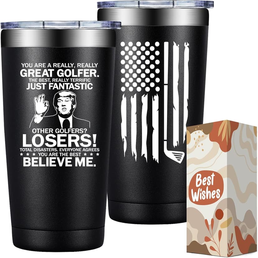 SpenMeta Golf Gifts for Men, Dad, Grandpa - Christmas Fathers Day Golf Gifts for Dad - Great Golfer Player Present - 20oz Golfer Tumbler Cup