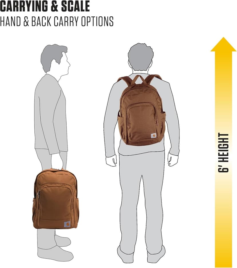 Carhartt 25L Classic Laptop Backpack, Durable Water-Resistant Pack W/ 15" Laptop Sleeve and Multiple Organizational Compartments, PFAS Free, Black