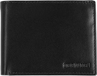 Steve Madden Men's Slim Leather Wallet with Extra Capacity Attached Flip Pockets