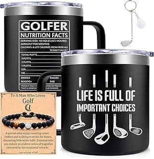 Fufendio Golf Gifts for Men, Women - Unique Mens Golf Gift for Christmas, Birthday - Cool Gifts for Golfers, Dad, Grandpa - Life Is Full of Important Choices, 14oz Golfer Coffee Mug