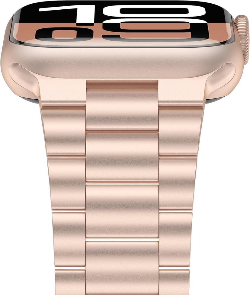 iiteeology Lightweight Stainless Steel Band Designed for Apple Watch Series 1-11, 42mm, 41mm, 40mm, 38mm, SE2&SE3, Replacement iWatch Bands for Women, Rose Gold