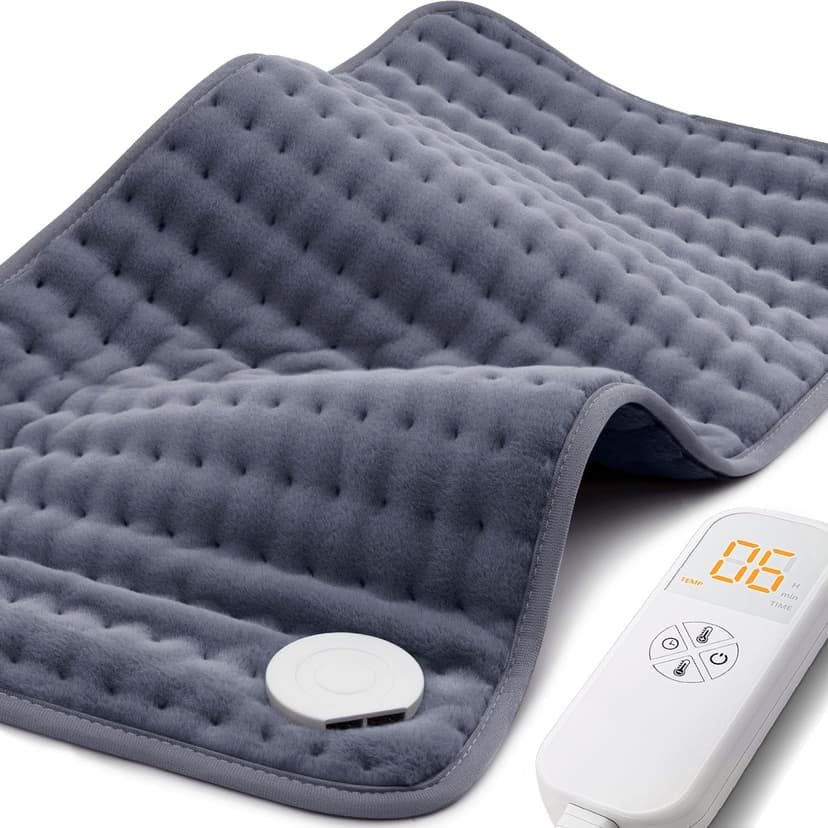 Heating Pad for Back, Neck, Shoulder Pain & Cramps Relief, Electric Heating Pad with 6 Heat Settings, Auto-Off, Moist Dry Heat Options, Fathers Day for Dad Husband, Mens Gifts for Dad Husband Him