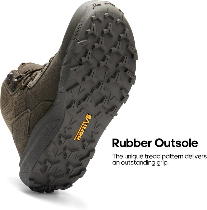 NORTIV 8 Men's Waterproof Military Tactical Work Boots Leather Motorcycle Combat Lightweight Non-Slip Hiking Boots for Men Defender