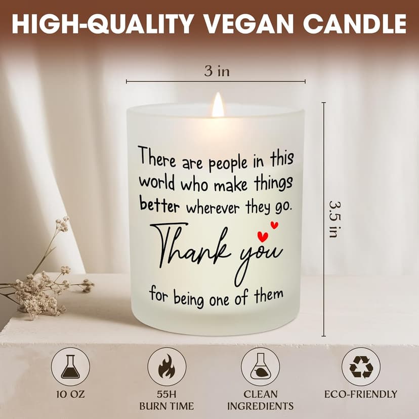 OASSIE Thank You Gifts for Women - Long Lasting Vanilla Lavender Candle 10 Oz - Appreciation Inspirational Birthday Gifts for Women Coworkers Friend Teachers Nurses Boss Employees