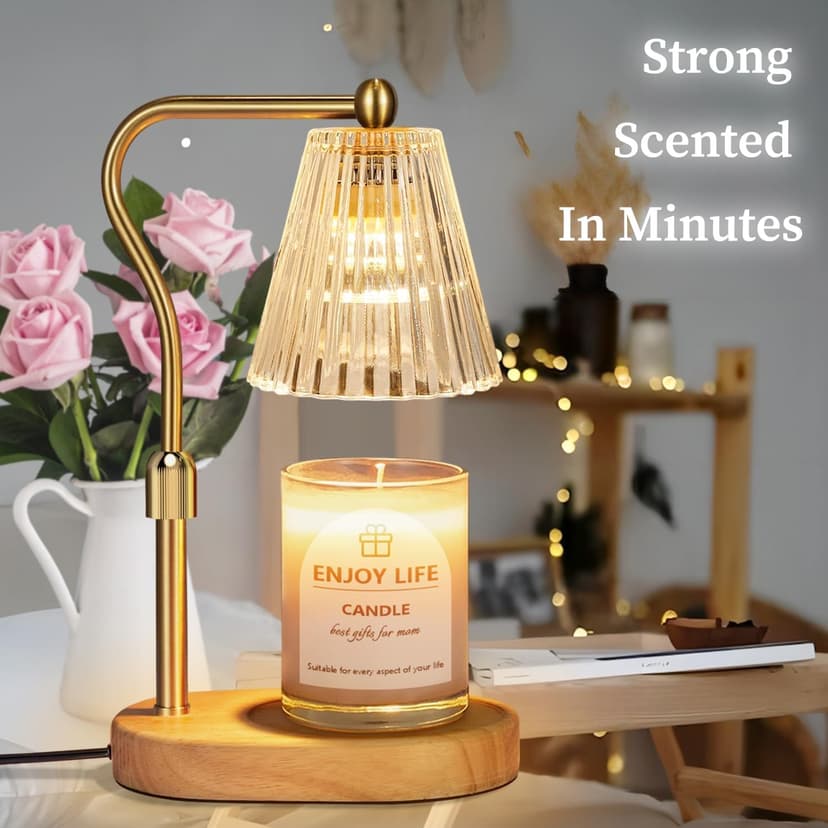 Candle Warmer Lamp with Timer Dimmer Adjustable Height for New Home Bedroom,Mothers Day Gifts,Vintage Home Decor for Scented Jar