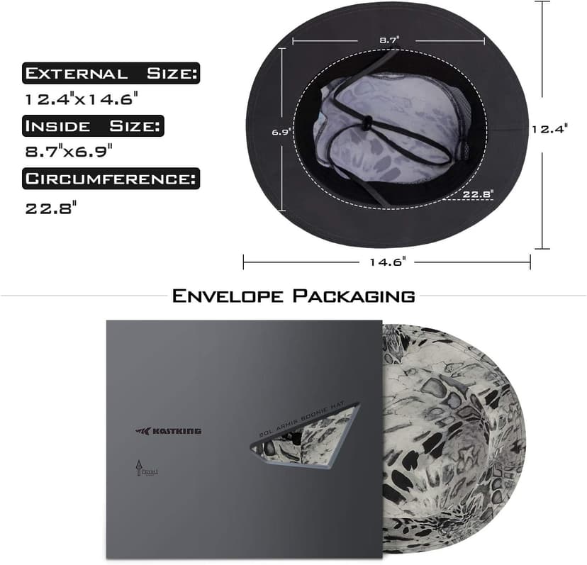 KastKing Sol Armis UPF 50 Boonie Hat - Sun Protection Hat, Fishing Hat, Beach & Hiking Hat, Paddling