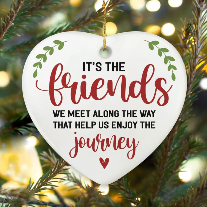 NewEleven Women - Friend Gifts Ornaments 2025 - Friendship Gifts for Friends, Birthday Gift for Women, Besties, Soul Sisters - Ceramic Christmas Ornaments