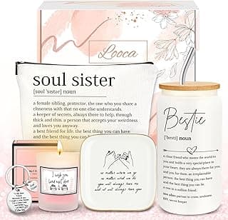 Best Friend Birthday Gifts for Women Friendship Gifts for Women Bestfriend Birthday Gift for Best Friend Woman Bestfriend Gift Ideas with Cup Bag Candle Keychain for Soul Sister Bestie BFF