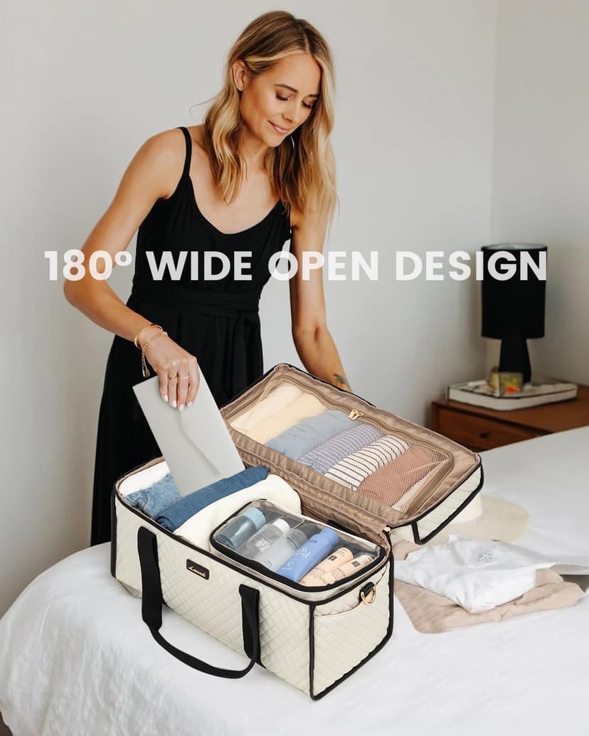 LOVEVOOK Travel Duffle Bag - Weekender & Overnight Bag with Toiletry & Wet Pocket, Carry-On Size, 3pc Set