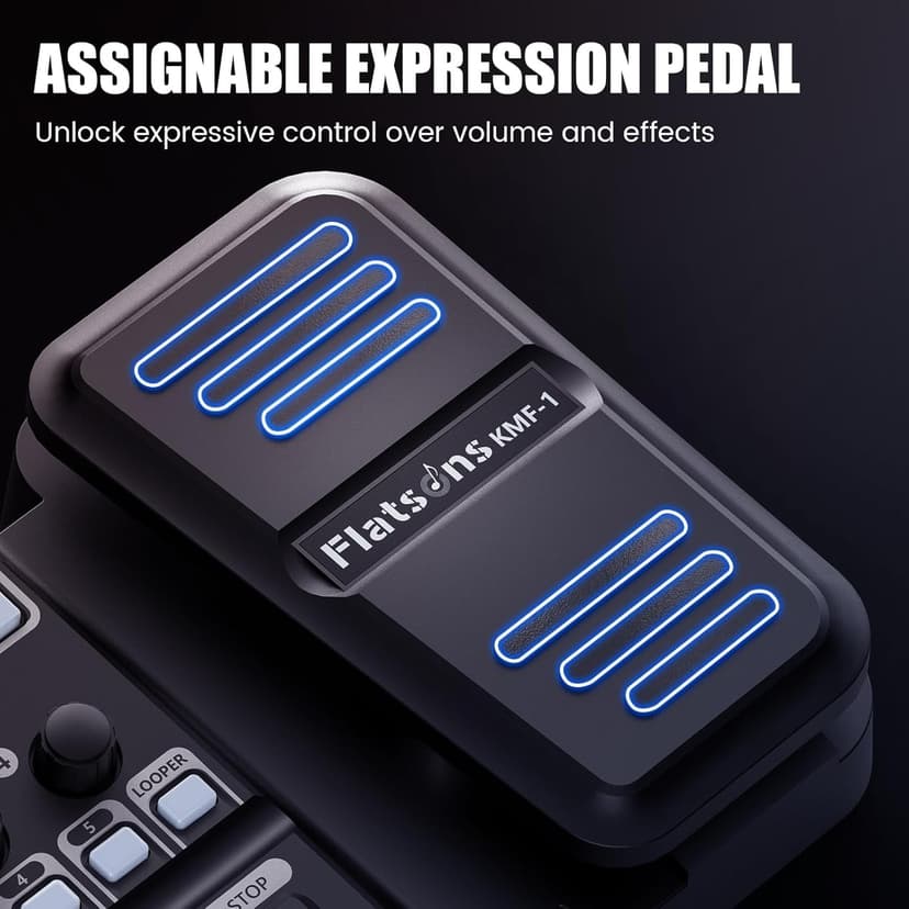 Flatsons KMF-1 Guitar Pedal, 77 Effects Guitar Multi Effects Pedal with 50 Preset, 42 Drum Rhythm, 18 Amp/Cab, Upgraded Color Screen, Aux In, Guitar Tuner Looper Expression Wah Volume Distortion Pedal