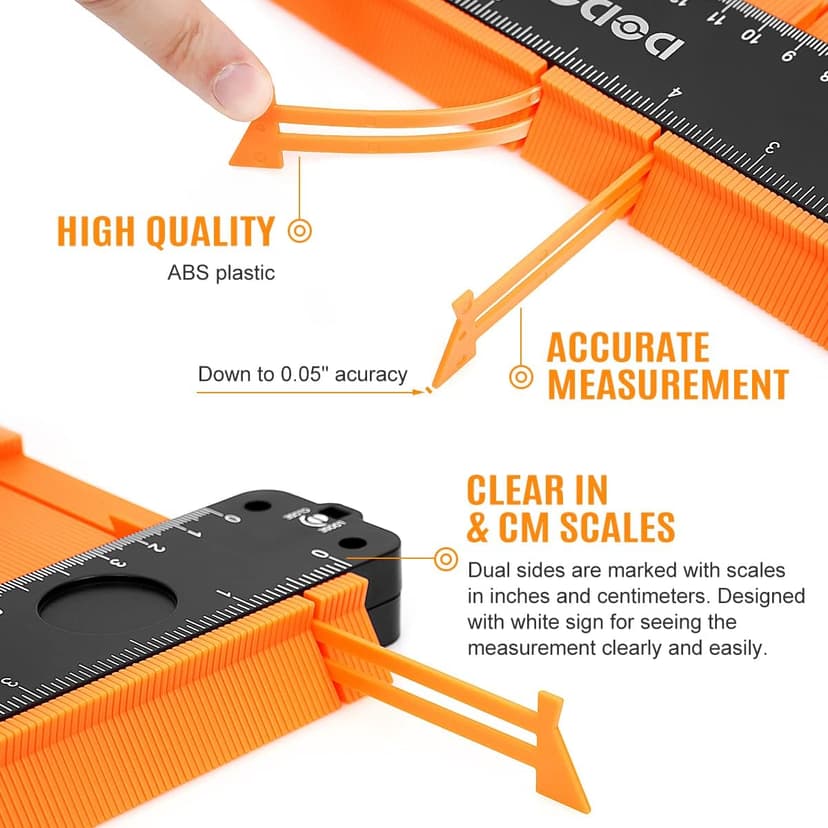 dodowin Contour Gauge Tool,Fathers Day Gifts for Men Birthday Dad Husband Him, Super Gauge Shape Outline Tool for Woodworking, Flooring Measure Tools，Anniversary/Boyfriend Gift