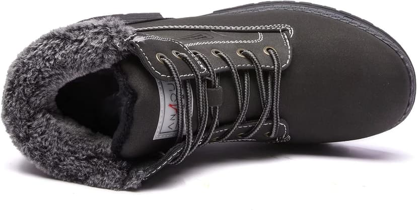 ANJOUFEMME Womens Hiking Snow Winter Boots - Waterproof Work Ankle Boots for Women Comfortable Warm Fur Boots for Backpacking Cycling