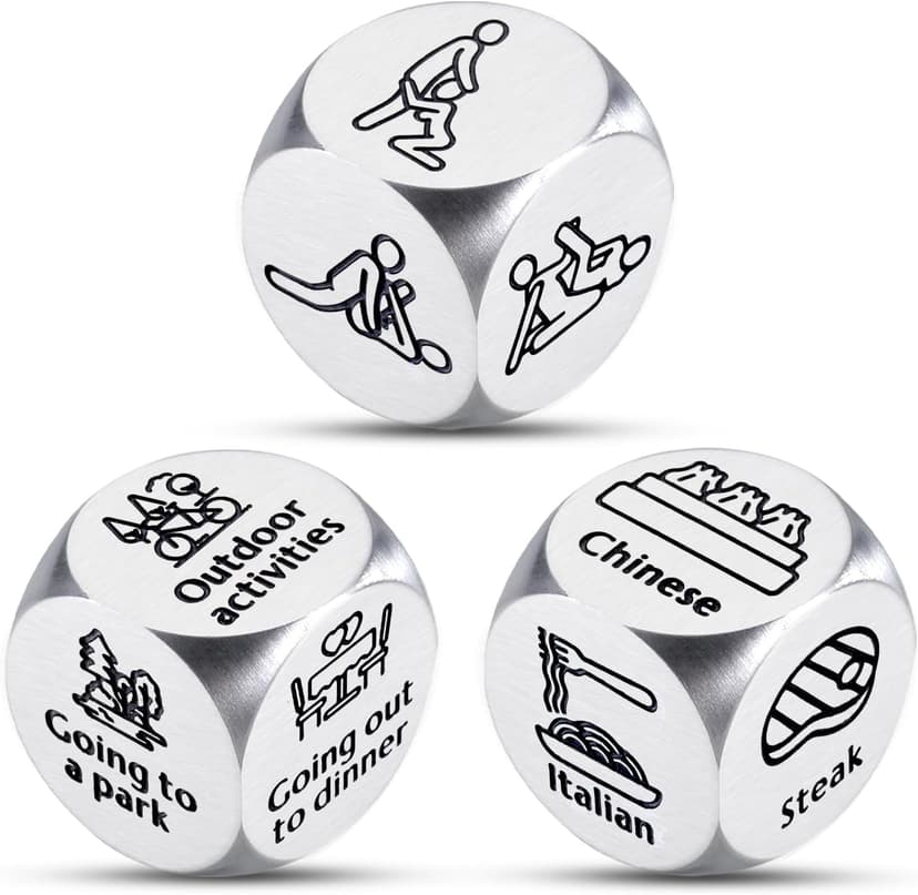 Funny Gifts for Wife Date Night Dice for Couple Valentines Gifts for Him Her Boyfriend 6 Year Anniversary Iron Gifts for Husband Food Decision Dice Wedding Gifts Stocking Stuffers for Women Men
