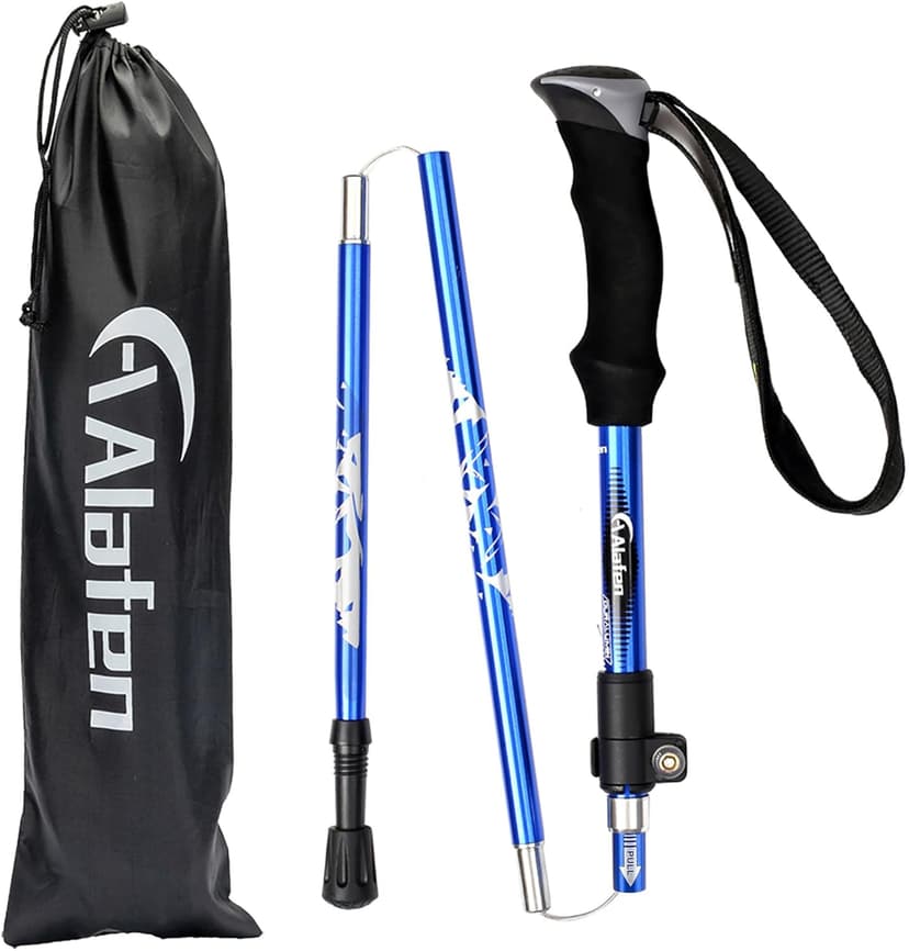 A ALAFEN Aluminum Collapsible Ultralight Travel Trekking Hiking Pole for Men and Women (Fits 5'3" - 6'2")