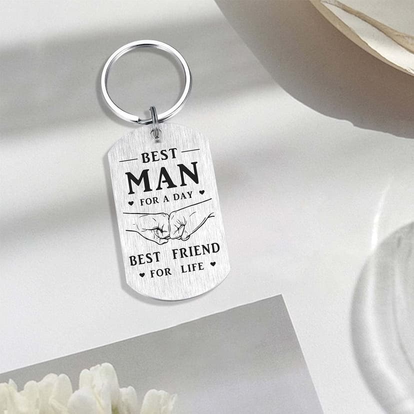 Alotozo Wedding Day Keychain - Bridal Shower Gifts for Bride Groom Groomsmen Bridesmaid Maid of Honor Father