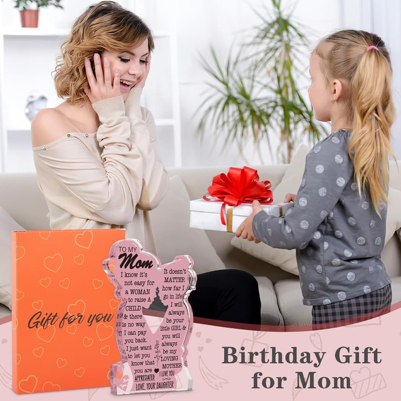 Mom Gifts from Daughter Christmas Gift for Mom, Mom Birthday Ideas Gift Cool Mother's Day Gifts from Daughter Best Mom Ever Gifts New Mom Single Mom Christmas 2024 Acrylic Plaque Sign 5x3in