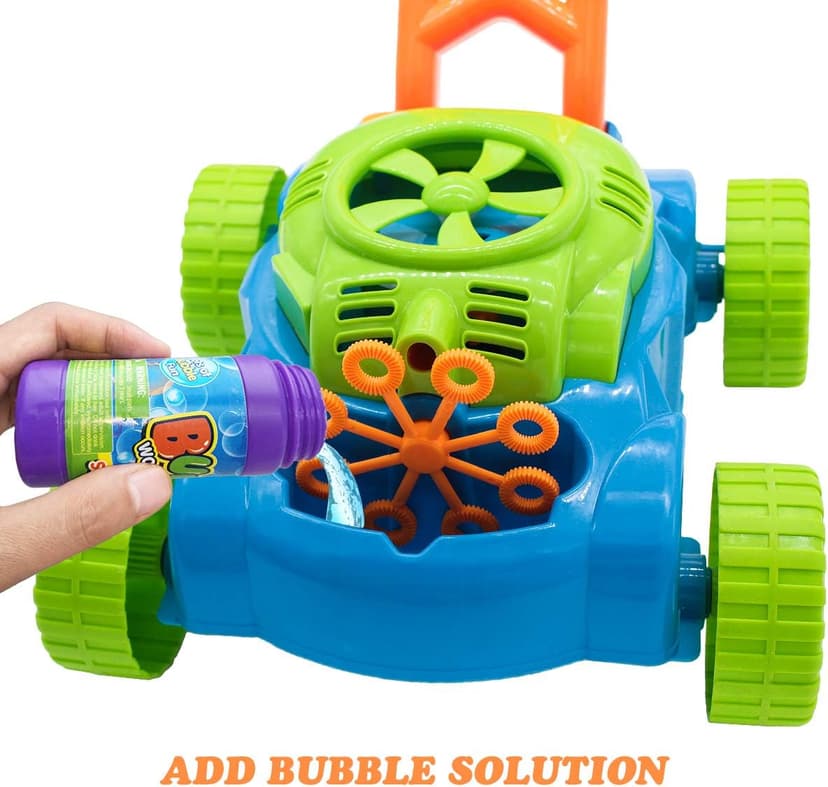 Lydaz Bubble Lawn Mower for Toddlers 1-3, Outdoor Bubble Blower Machine for 1 Year Old Boys Toy Gifts, Kids Push Summer Outside Garden Toys, Halloween Birthday Gifts for Preschool Baby Boys Age 1 2 3