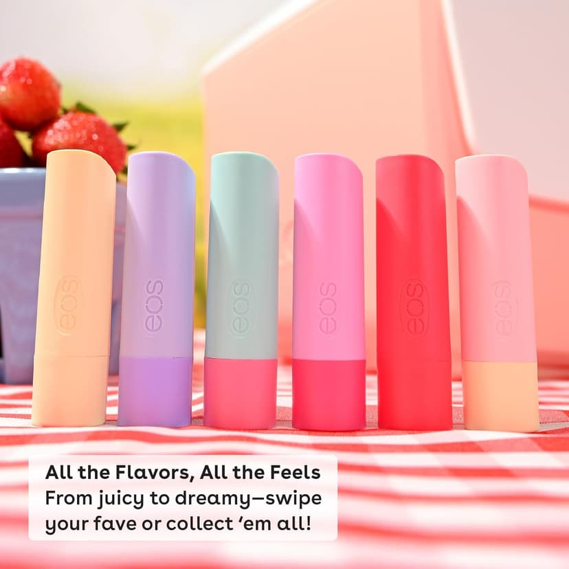 eos Natural Shea Lip Balm- Birthday Cake, All-Day Moisture Lip Care Products, 0.14 oz