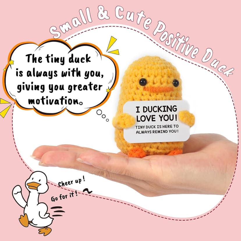 MBL Anniversary for Men Women Her - Funny Small Cute Crochet Duck Gifts for Women Men Wife Husband Girlfriend Boyfriend Fiance Couple Lover Him Birthday Wedding Christmas Stocking Stuffers Present