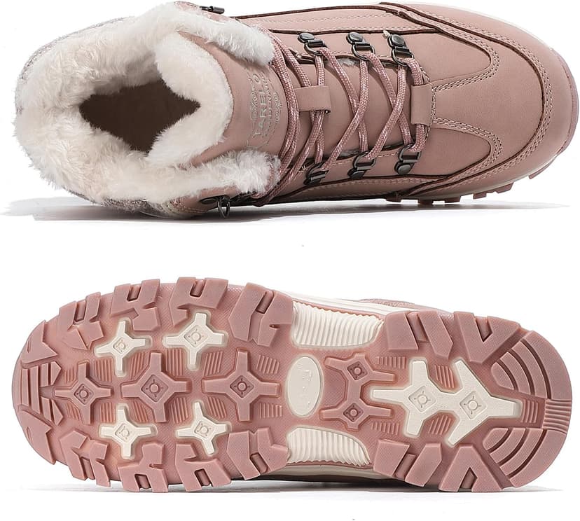 TARELO SINCE 1986 TARELO Womens Hiking Boots Fur Lined Snow Shoes Winter Warm Ankle Booties Lady Non Slip Walking Fashion Boot