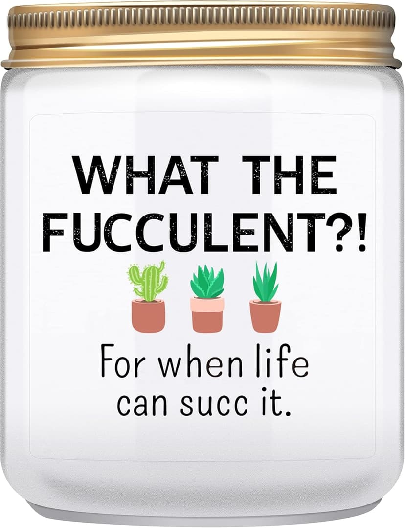 Funny Gifts for Friend Women Unique Birthday Christmas Gift for BFF Best Friend Cactus Succulents Friendship Presents for Sister Female Coworker Men - Lemongrass Sage Candles(7oz)