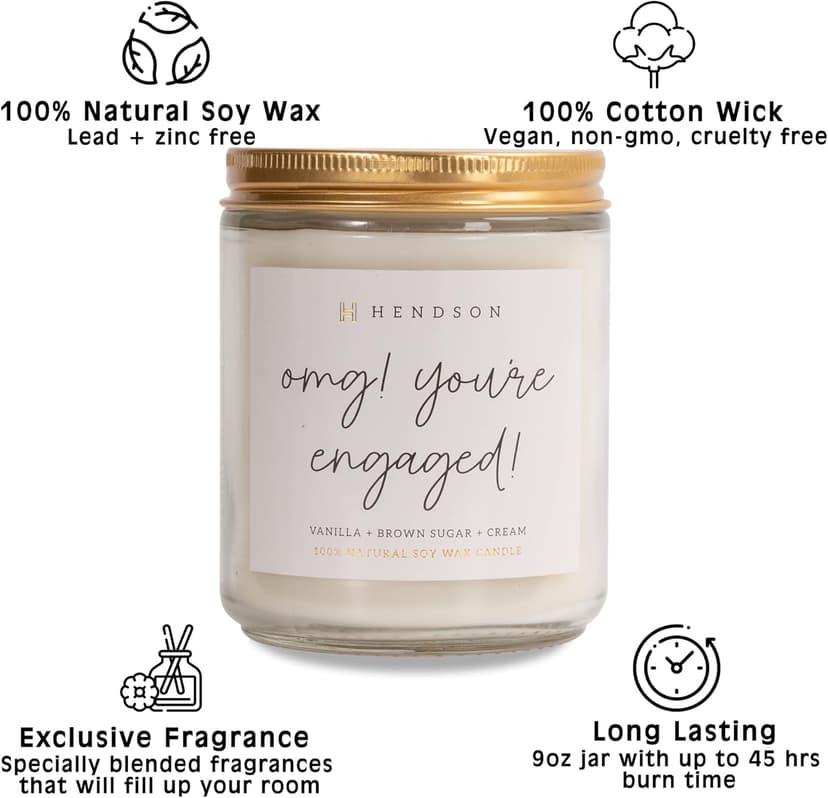 Engagement Gifts for Women - Wedding Candle, Bridal Shower, Bachelorette Party Gift for Bride to Be - Engaged Couple Fiance, Couples Gift - OMG Youre Engaged Candles