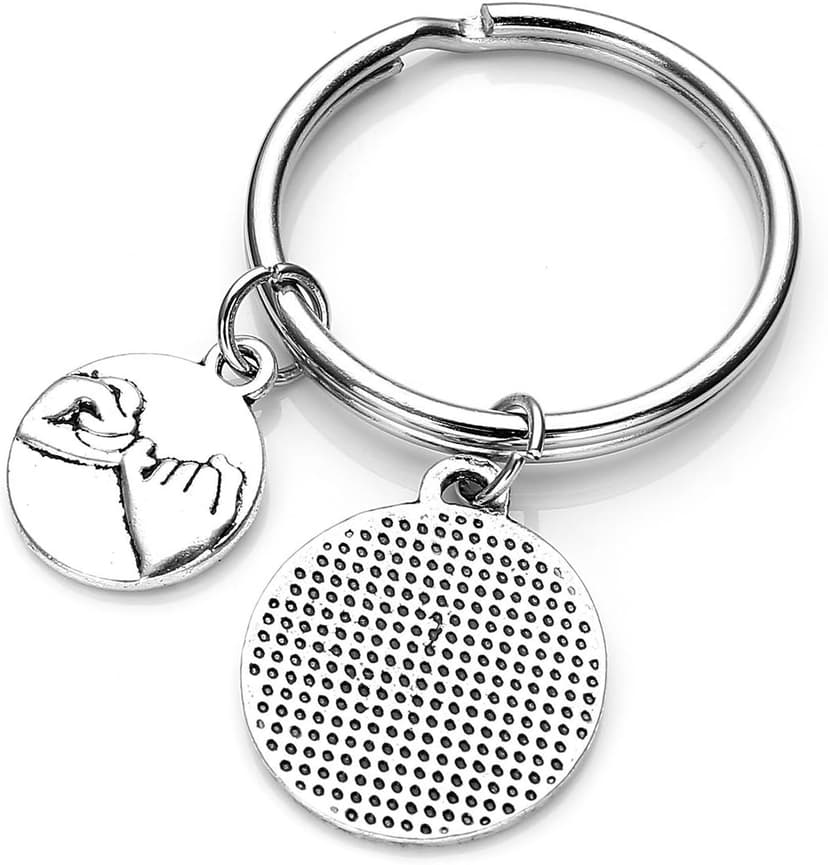 Jovivi 2pcs You Are My Person Pinky Promise Charm Pendant Keychain Jewelry Set - Valentines Day Best Friend Gift