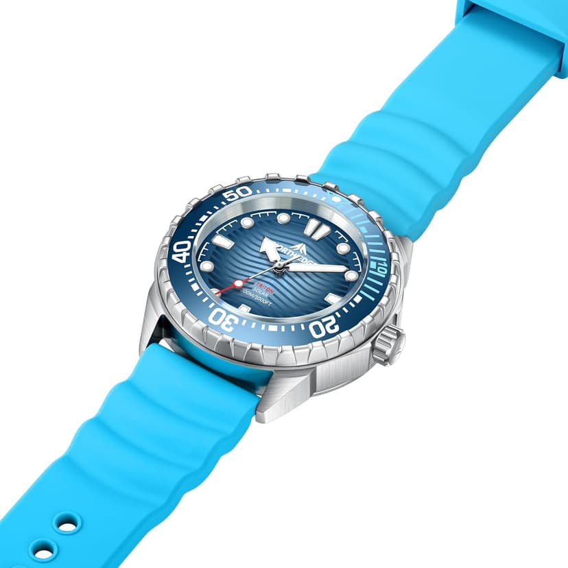 NORTH EDGE Solar Powered Dive Watch Women Men’s Watch, 1000FT/300M Water Resistance, Luminous Dial, Silicone Strap