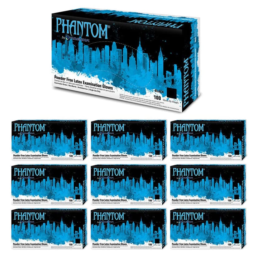 Phantom 6 mil Latex Powder Free Exam Gloves (Medium-1000)
