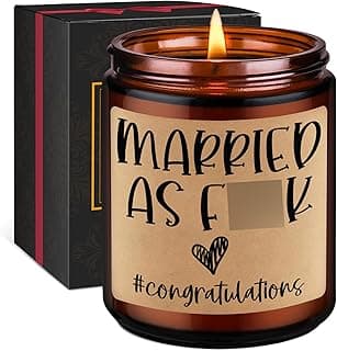 GSPY Scented Candles - Newly Wed Gifts for The Couple, Funny Wedding Gifts for Newlyweds, Married Couple - Wedding Congratulations Presents, Honeymoon, Married Present for Bride, Groom