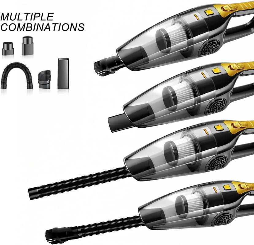 BOYMOO Car Vacuum Cleaner – 9000PA High Power Suction, DC 12V Portable Handheld Auto Vacuum with Attachments, Mini Car Interior Cleaner for Pet Hair, Dust, Crumbs, and Debris (Midnight Black)