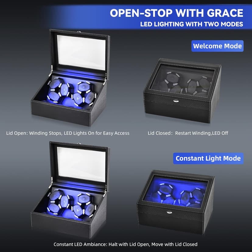 hightall Luxury Automatic Watch Winder for Rolex/Omega/Cartier for Automatic Watches with Whisper-Quiet Motor (<5dB), Anti-Scratch Memory Foam & Stable Base