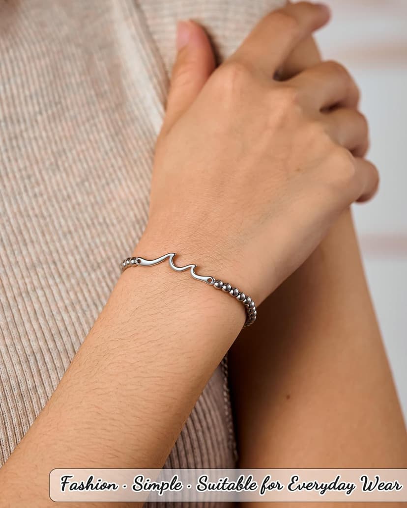 Tarsus Gift for Friends, The Waves of Life We've Through Together, Woman Friendship Gifts Idea, Wave Bracelet for Best Friend Bestie Soul Sister Birthday Gifts For Her