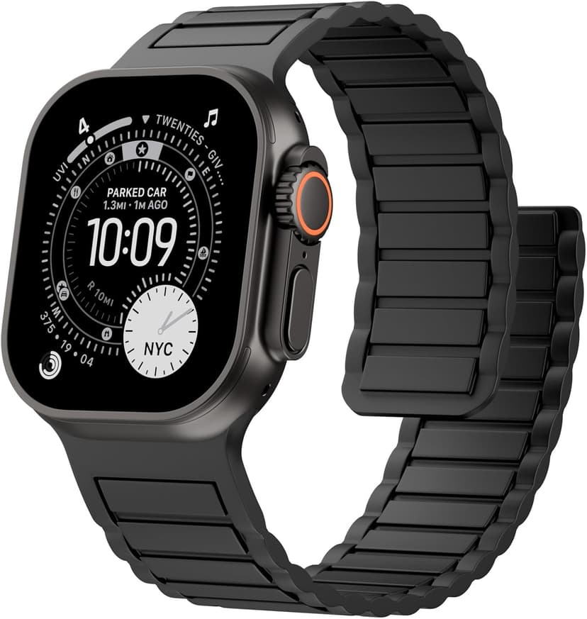 Magnetic Silicone Band Compatible with Apple Watch Bands 49mm 46mm 45mm 44mm 42mm 41mm 40mm 38mm Men Women, Soft Sport Strap Strong Magnet Watchband for iWatch Ultra 3-1 SE Series 11/10/9/8/7/6/5/4/3