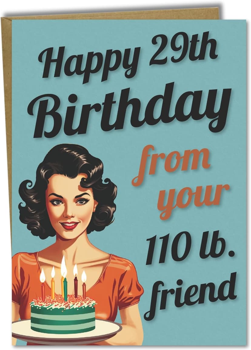 Katie Doodle - Funny Birthday Cards for Women, Friend (Handmade in USA) - Great for 30th, 40th, 50th, 60th, 70th, 75th, 80th, 90th Birthday Gifts for Women Her Friends - Includes 1 Card & 1 Envelope