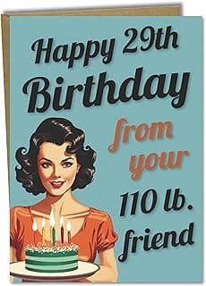 Katie Doodle - Funny Birthday Cards for Women, Friend (Handmade in USA) - Great for 30th, 40th, 50th, 60th, 70th, 75th, 80th, 90th Birthday Gifts for Women Her Friends - Includes 1 Card & 1 Envelope