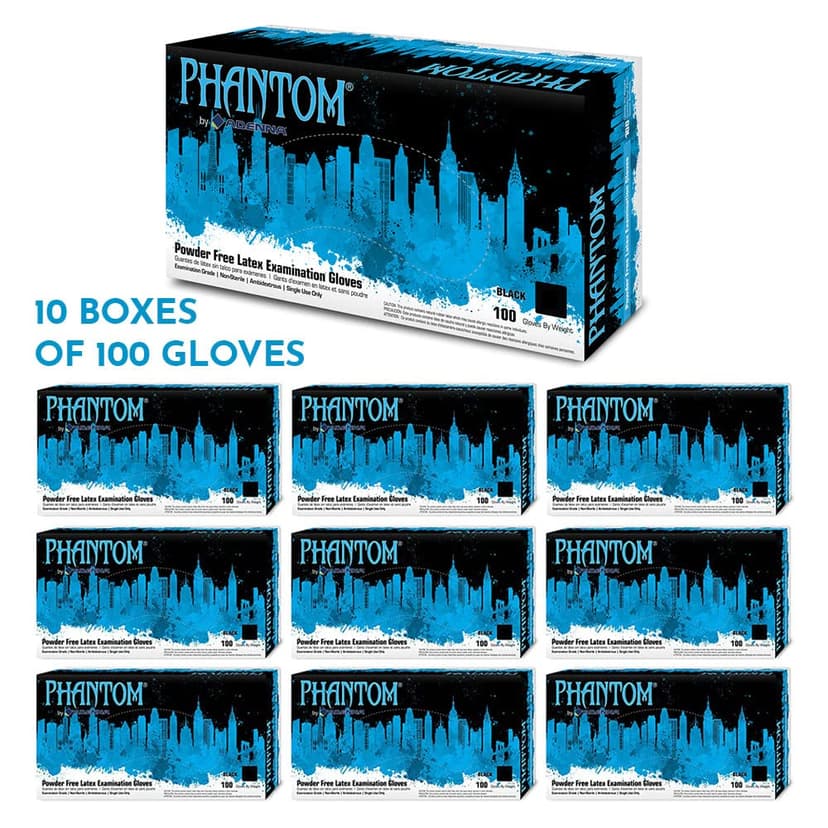 Phantom 6 mil Latex Powder Free Exam Gloves (Medium-1000)